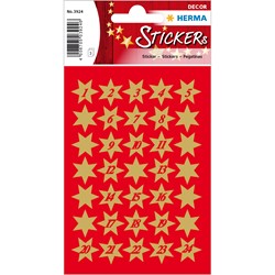 HERMA Weihnachtssticker, Sterne, gold Ziffern 1-24