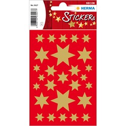 HERMA Weihnachtssticker, Sterne, gold