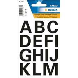 HERMA Buchstaben Etiketten, schwarz, 25 mm, 2 Blatt