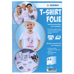 HERMA T-Shirt Folie für helle Textilien, A4, bedruckbar, 20 Blatt