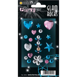 HERMA Glam Rocks Sticker, 84x120 mm, Heart and Stars