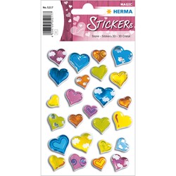 HERMA Magic Sticker, Herzen bunt, Stone