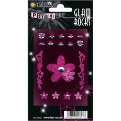 HERMA Glam Rocks Sticker, 84x120 mm, Blumen Pink