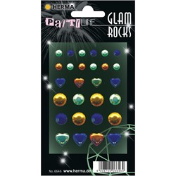 HERMA Glam Rocks Sticker, 84x120 mm, Jewels farbig