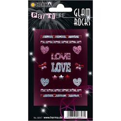 HERMA Glam Rocks Sticker, 84x120 mm, Love