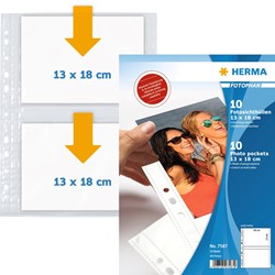 HERMA Fotosichthüllen, weiß, für 13 x 18 cm, 10 Hüllen