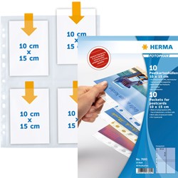 HERMA Postkartenhüllen, transparent, 235 x 312 mm, 10 Hüllen