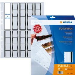 HERMA Negativhüllen, transparent, für 10 x 4 Streifen, 25 Hüllen