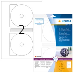 HERMA Inkjet CD-Etiketten, weiß, Ø 116/18,5 mm, 10 Blatt