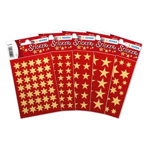 HERMA Weihnachtssticker Set, Sterne, gold