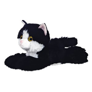 Aurora Mini Flopsies Maynard Black/White Cat, Plüschtier, 20cm