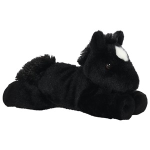 Aurora Mini Flopsies Beau Black Horse, 20cm