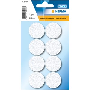 HERMA Filzgleiter, weiß, Ø 28 mm, 8 Stück