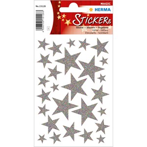 HERMA Magic Weihnachtssticker, Sterne silber