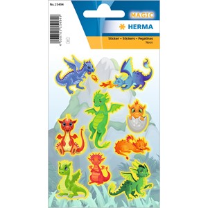 HERMA Sticker, Drachen, Neon