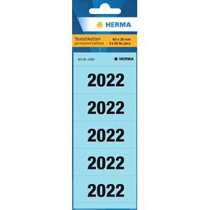 HERMA Jahreszahlenetiketten für Ordner, blau, 2022