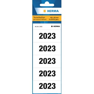 HERMA Jahreszahlenetiketten für Ordner, weiß, 2023