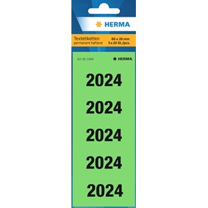 HERMA Jahreszahlenetiketten für Ordner, grün, 2024