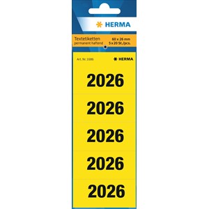 HERMA Jahreszahlenetiketten für Ordner, gelb, 2026