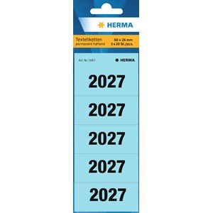 HERMA Jahreszahlenetiketten für Ordner, blau, 2027