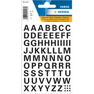 HERMA Buchstaben Etiketten, schwarz, 10 mm, 1 Blatt
