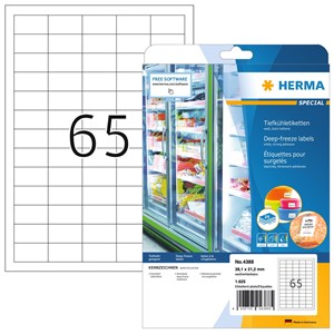 HERMA Tiefkühletiketten, weiß, 38,1 x 21,2 mm, 25 Blatt