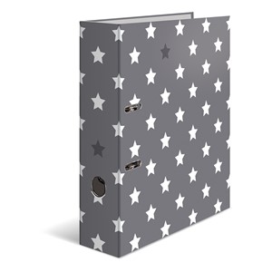 HERMA Ordner, Stars, Grau mit weißen Sternen, A4