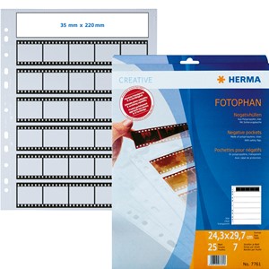 HERMA Negativhüllen, transparent, für 7 x 5 Streifen, 25 Hüllen