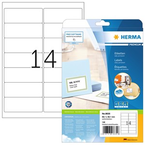 HERMA Adressetiketten, weiß, 99,1 x 38,1 mm, 10 Blatt