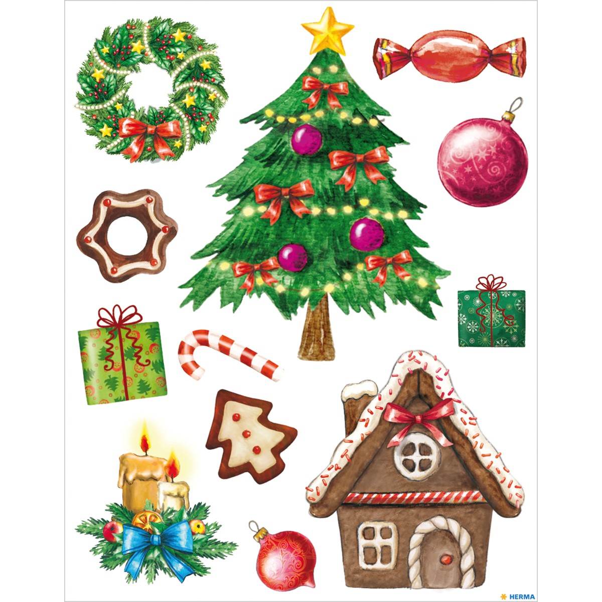 HERMA 15548 Fensterbilder Set, Weihnachten, Kinder, A4