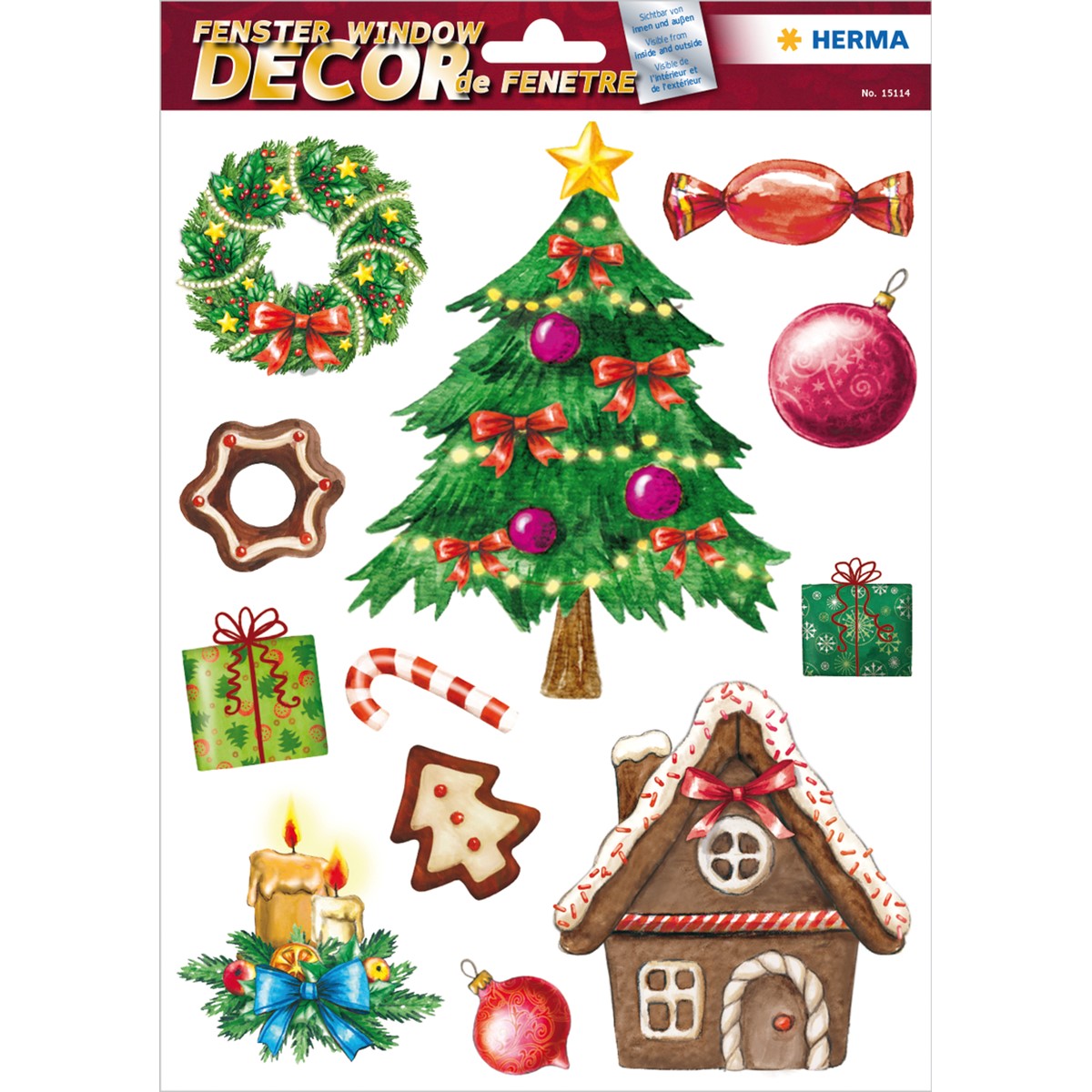 HERMA 15548 - Fensterbilder Set, Weihnachten, Kinder, A4
