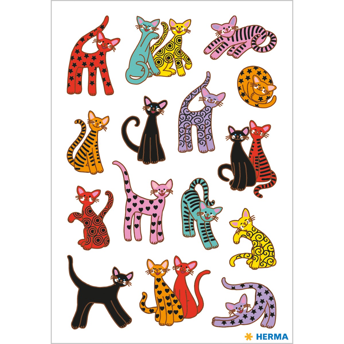 HERMA 3337 - Decor Sticker, abstrakte Katzen