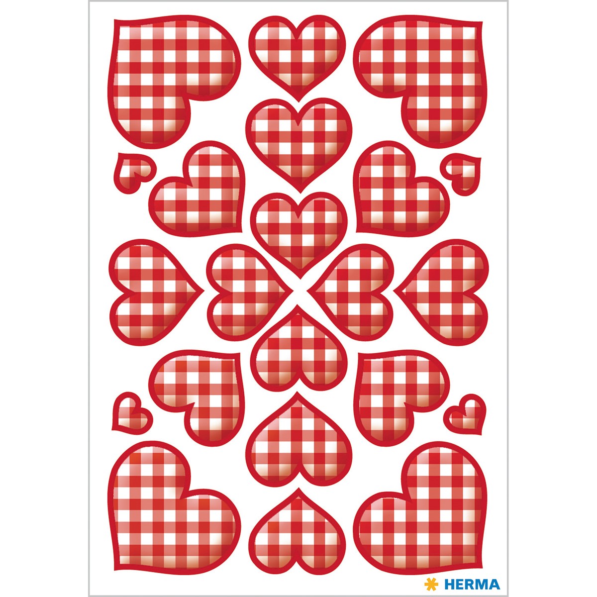 HERMA 3361 - Decor Sticker, karierte Herzen