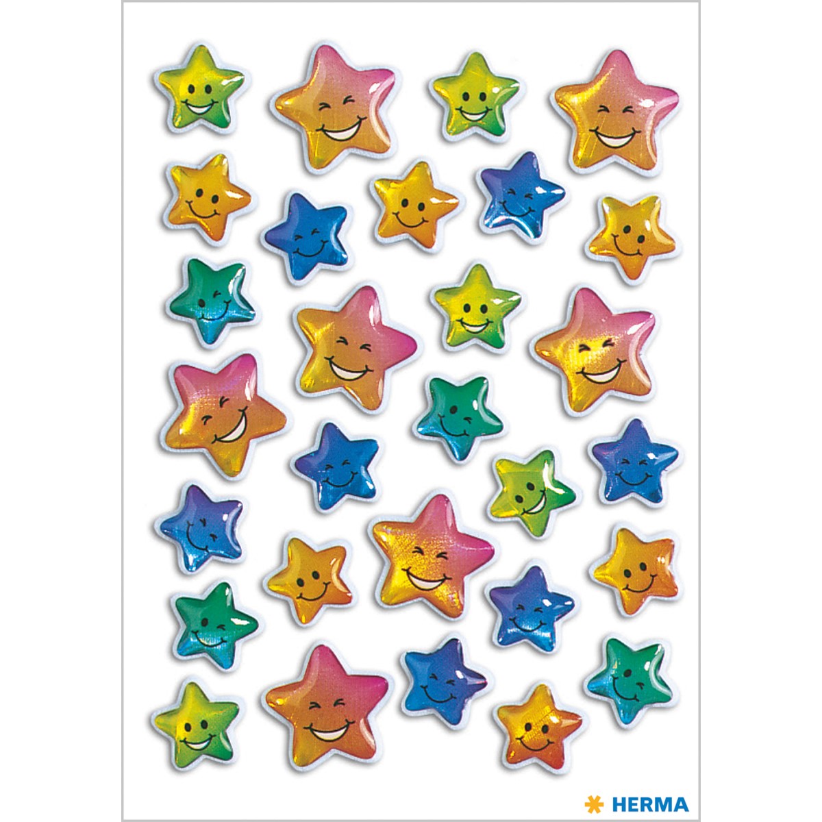 Sticker-Sterne bunt, per Pkg.