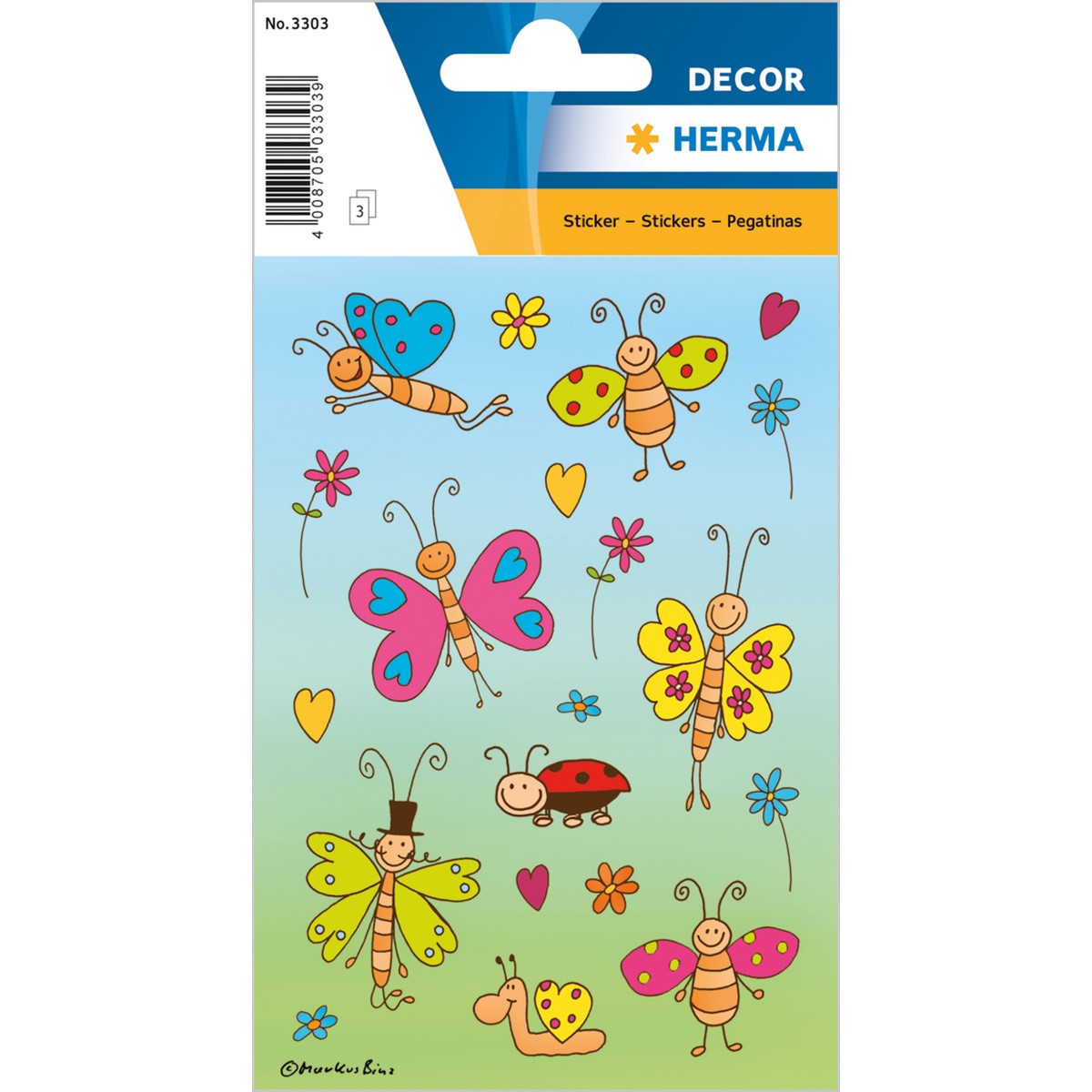 HERMA Sticker DECOR – Lustige Bienen, 36 Stück Auf 3 Blatt, Selbstklebend
