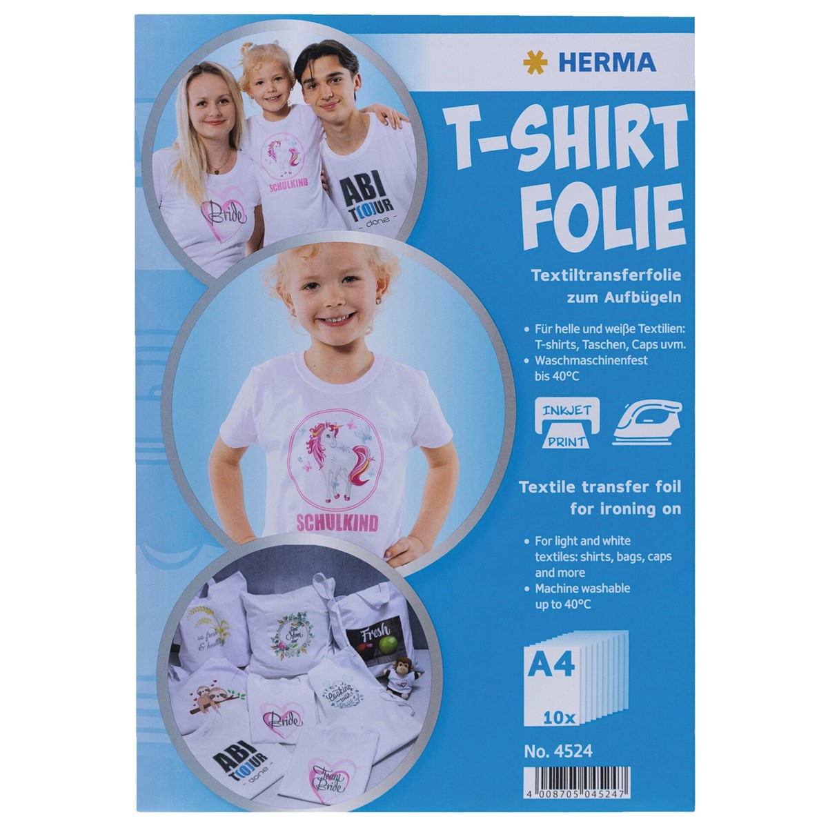 HERMA 4524 - T-Shirt Folie für Textilien, 10 Blatt
