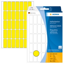 HERMA Vielzwecketiketten, gelb, 12 x 30 mm, 1120 Etiketten