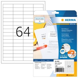 HERMA Korrektur-/Abdecketiketten, weiß, 48,3 x 16,9 mm, 25 Blatt