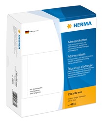 HERMA Adressetiketten einzeln, weiß, 130 x 80 mm, 500 Etiketten