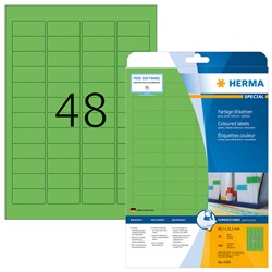 HERMA Farbige Etiketten, grün, 45,7 x 21,2 mm, 20 Blatt