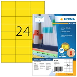 HERMA Farbige Etiketten, gelb, 70 x 37 mm, 100 Blatt