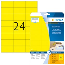 HERMA Farbige Etiketten, gelb, 70 x 37 mm, 20 Blatt