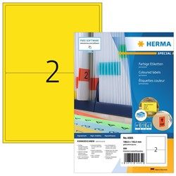HERMA Farbige Etiketten, gelb, 199,6 x 143,5 mm, 100 Blatt