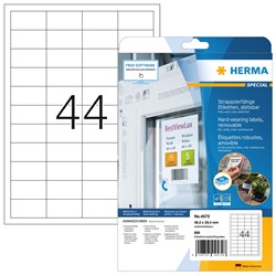 HERMA Wetterfeste Folien-Etiketten A4, weiß, 48,3 x 25,4 mm, stark haftend, wiederablösbar