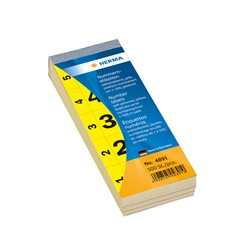 HERMA Nummernblock, gelb, 28 x 56 mm