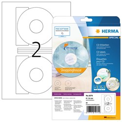 HERMA CD-Etiketten, weiß, Ø 116/41 mm, 25 Blatt