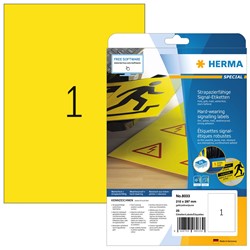 HERMA Signal Etiketten, gelb, 210 x 297 mm, 25 Blatt