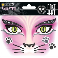 HERMA FACE ART Sticker, Pink Cat