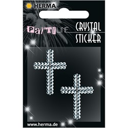 HERMA Crystal Sticker, Kreuz Silber