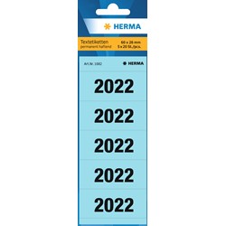 HERMA Jahreszahlenetiketten für Ordner, blau, 2022